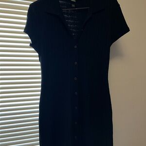 Black Button-Up Dress